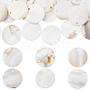 32Pcs Flat Round/Disc Natural Freshwater Shell Pendants SHEL-SC0001-98B-1