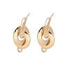 Brass Stud Earrings Finding for Women KK-A244-11G-1