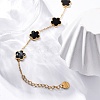 Flower Resin Link Chain Bracelets BJEW-K247-01G-03-3