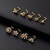 316L Surgical Stainless Steel White Cubic Zirconia L-Shaped Nose Rings WG135CD-27-1