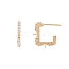 Brass Micro Pave Clear Cubic Zirconia Stud Earring Findings KK-S364-128-3