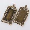 Vintage Tibetan Style Alloy Large Pendant Cabochon Bezel Settings X-TIBEP-M018-129AB-NF-2