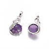 Natural Amethyst Pendants G-L512-N18-2