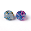 Spray Painted Glass Beads DGLA-R018-M-2