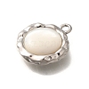 Brass Pave Natural White Shell Pendants KK-B127-10P-2