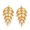 Brass Micro Pave Cubic Zirconia Pendants KK-N261-95A-G-1