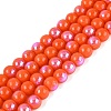 Electroplate Opaque Glass Beads Strands EGLA-Q132-6MM-01C-04-1