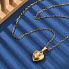 304 Stainless Steel Heart Pendant Necklaces for Women NJEW-S439-03A-G-1