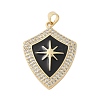 Brass Micro Pave Cubic Zirconia Pendants KK-P293-23G-1