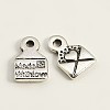 Tibetan Style Alloy Envelope Carved Heart and Word Made with Love Charms for Gift Making X-LF0643Y-1