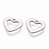 Tarnish Resistant 201 Stainless Steel Open Heart Charms STAS-L234-068P-2