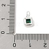 925 Sterling Silver Pave Cubic Zirconia Square Charms with Jump Rings STER-D288-05S-01-3