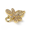 Rack Plating Brass Micro Pave Cubic Zirconia Pendants KK-C019-13G-01-2