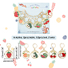 Alloy Enamel Round Ring with Fruit Pendant Locking Stitch Markers HJEW-PH01892-2