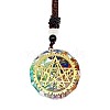 Orgonite Chakra Natural & Synthetic Mixed Stone Pendant Necklaces PZ4674-12-1