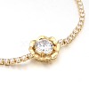 Golden Plated Brass Cubic Zirconia Cup Chain Bracelets BJEW-H0001-01G-2