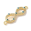 Rack Plating Brass Micro Pave Cubic Zirconia with Enamel Links KK-P267-15G-2