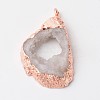 Natural Geode Agate Druzy Slice Pendants G-L461-04-3