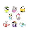 Round Paper Cat in Cup Cartoon Sticker Rolls PW-WG36611-01-4