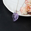 Medium Purple Glass Perfume Bottle Pendant Necklaces PW-WGF3857-04-1