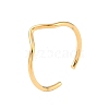 Ion Plating(IP) 304 Stainless Steel Open Cuff Ring for Women RJEW-C097-03G-1