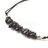 Natural Obsidian Chips Braided Bead Bracelet BJEW-JB08019-08-4