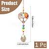 1Pc Natural Mixed Stone Chip Wrapped Heart with Tree of Life Hanging Ornaments HJEW-DJ0001-15A-2
