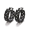 Braided 304 Stainless Steel Hoop Earrings for Women STAS-A057-17EB-1