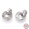 Rhodium Plated 925 Sterling Silver Micro Pave Cubic Zirconia Charms STER-T004-25P-1