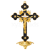 Religion Alloy Enamel Crucifix Cross Statue Display Decorations DJEW-WH0043-105B-1