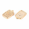 Brass Micro Pave Clear Cubic Zirconia Pendants KK-T062-136G-NF-2