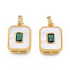 Brass Micro Pave Clear Cubic Zirconia Pendants KK-N233-424-3