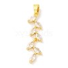 Rack Plating Brass Micro Pave Cubic Zirconia Pendants KK-F881-01G-1