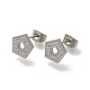 304 Stainless Steel Micro Pave Clear Cubic Zirconia Stud Earrings EJEW-H018-03P-01-2