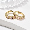 Luxury Pink Cubic Zirconia Huggie Hoop Earrings EJEW-C012-04-2