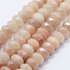 Electroplated Natural Imitation Sunstone Gemstone Beads Strands G-G750-01-5x8mm-1