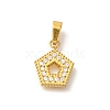 Ion Plating(IP) 304 Stainless Steel Micro Pave Cubic Zirconia Pendants STAS-H228-04G-07-1