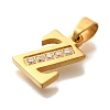 Ion Plating(IP) 304 Stainless Steel Rhinestone Pendants STAS-U035-01G-Z-2