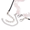 2Pcs 2 Style Natural Rose Quartz Bullet & Alloy Sun Pendant Necklaces Set NJEW-JN04514-04-5
