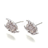 Brass Cubic Zirconia Stud Earrings Finding X-ZIRC-O028-01P-1