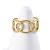 Oval 304 Stainless Steel Open Cuff Ring for Women RJEW-Z083-03G-01-1