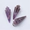 Natural Amethyst Pendants G-P236-07-1