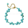 Synthetic Turquoise Round Beaded Bracelets for Women BJEW-JB10584-1
