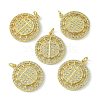 Rack Plating Brass Micro Pave Cubic Zirconia Pendants KK-K332-13G-1