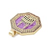 Rack Plating Brass Micro Pave Clear Cubic Zirconia Pendants KK-H474-22G-02-2