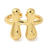 Initials Brass Open Cuff Ring for Women RJEW-N046-02H-G-2