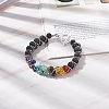 Natural & Synthetic Mixed Gemstone Chakra Beaded Bracelet BJEW-TA00135-2