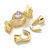 Brass Micro Pave Cubic Zirconia Fold Over Clasps KK-U037-41G-01-2