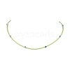 Lampwork Evil Eye & Glass Seed Beads Necklace with Real 18K Gold Plated 304 Stainless Steel Clasps NJEW-JN04597-3