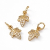 Rack Plating Brass Cubic Zirconia Charms KK-M236-10G-3